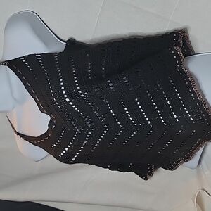 Chic Black Crochet Halter Top